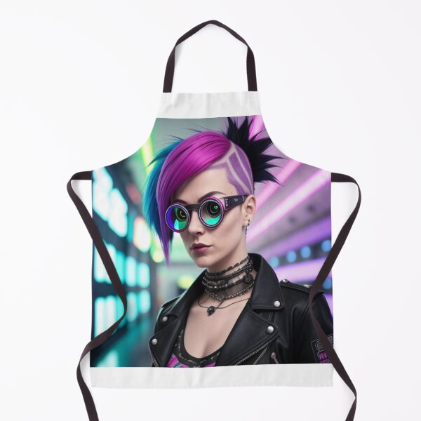 Item preview, Techno Punk Girl With Glasses Blue Pink Hair  designed and sold by highplacidity.