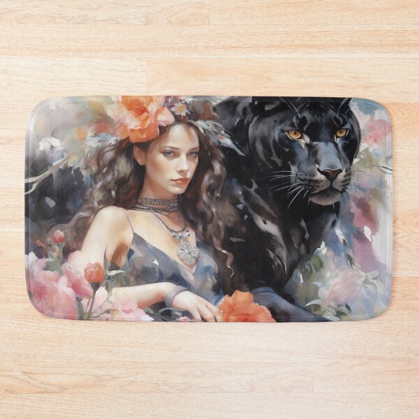 Item preview, Dark Elegance: Brunette Woman and Black Panther designed and sold by Cris888.