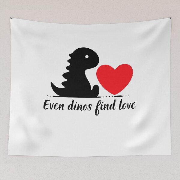 Item preview, Even dinos find love, perfect gift for enyone looking for love  designed and sold by FelkMariShop.