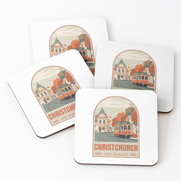 Item preview, Christchurch in South Island New Zealand Retro Travel Art Emblem designed and sold by MaateoDesign.
