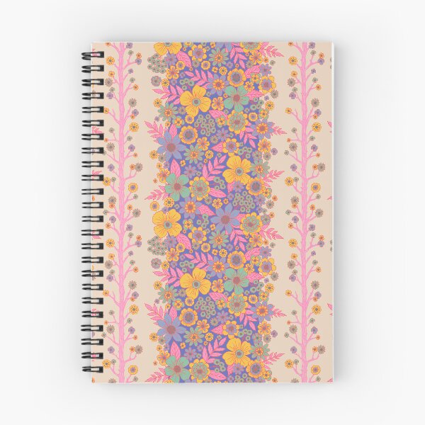Item preview, Retro Floral Stripe - Boho Pink/Yellow/Blue  designed and sold by somecallmebeth.