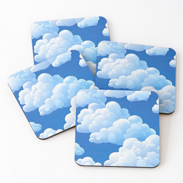 Item preview, Fluffy White Clouds on Clear Blue Sky Pattern designed and sold by OriginalBeerCat.