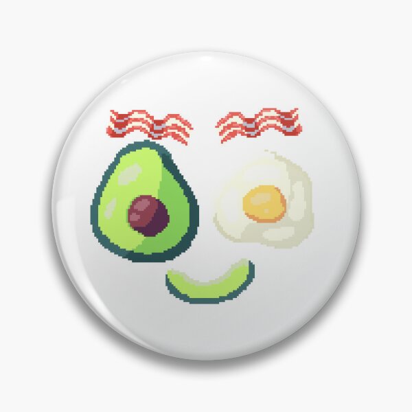 Item preview, Pixel art of avocado with fried egg and bacon happy face designed and sold by ZerpaGiovanna.