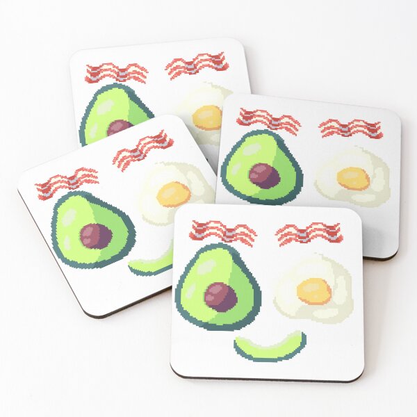Item preview, Pixel art of avocado with fried egg and bacon happy face designed and sold by ZerpaGiovanna.