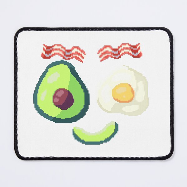 Item preview, Pixel art of avocado with fried egg and bacon happy face designed and sold by ZerpaGiovanna.