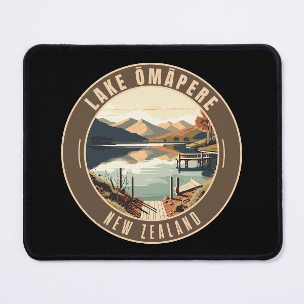 Item preview, Lake Ōmāpere in Northland New Zealand Retro Travel Art Emblem designed and sold by MaateoDesign.