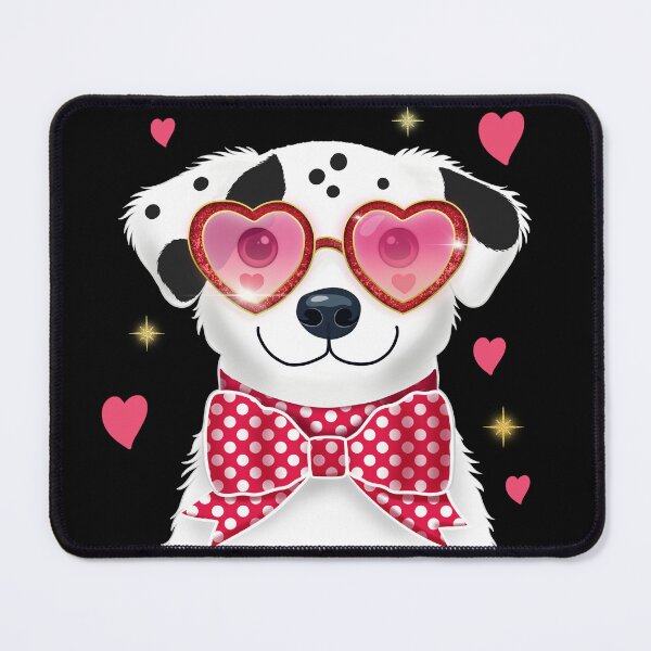 Item preview, Valentine's Dog Spotted White Dog With Heart Sunglasses designed and sold by daphsam.