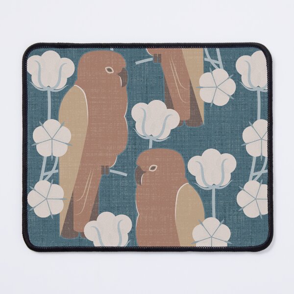 Item preview, Parrots and cotton flowers dark blue designed and sold by pakanta.