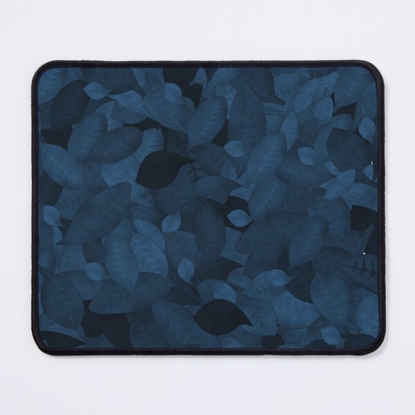 Item preview, Moody Tossed Privet Leaves Monochrome Midnight Sapphire Halfdrop 103a58 designed and sold by Art in My Loft.
