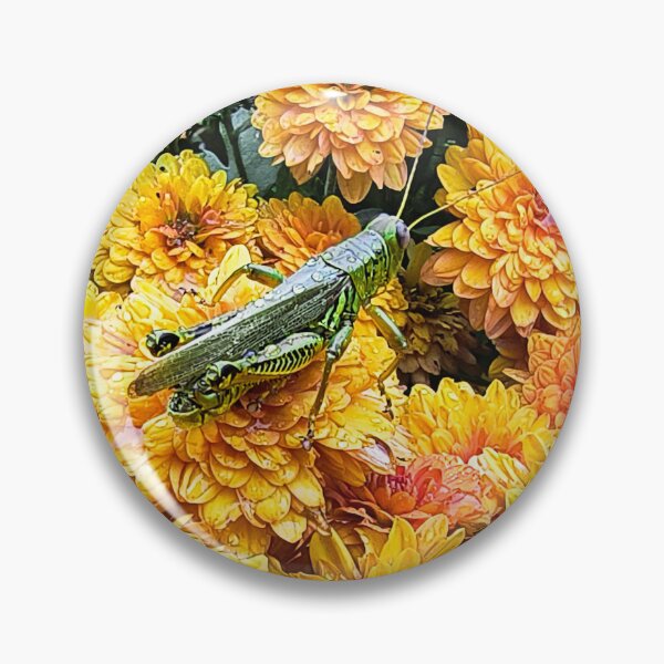 Item preview, Grasshopper on a flower designed and sold by tokenmom.