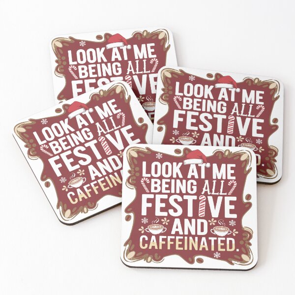 Item preview, Festive and Caffeinated Holiday Vibes designed and sold by Meme-shirt.