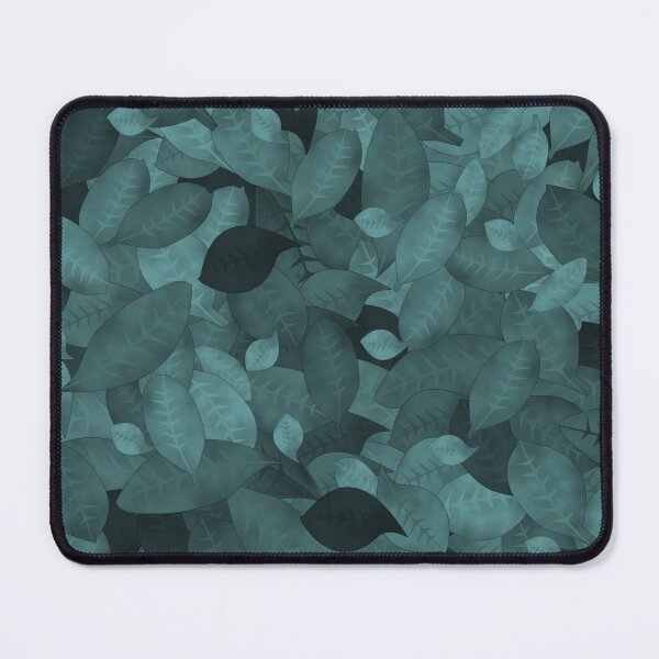 Item preview, Moody Tossed Privet Leaves Monochrome Teal Halfdrop 67a7a8 designed and sold by Art in My Loft.