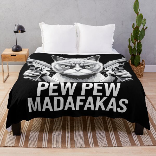 Item preview, FUNNY Pew Pew Madafakas Cat, Pew Pew Cat, Vintage Cat With Guns, Cat Paw, Black Cat Cartoon, Pewpew, Our Cute Cat Pets Merchandise for Funny Cat Pet Lovers! retro meme crazy animal designed and sold by FurRealStudioCo.