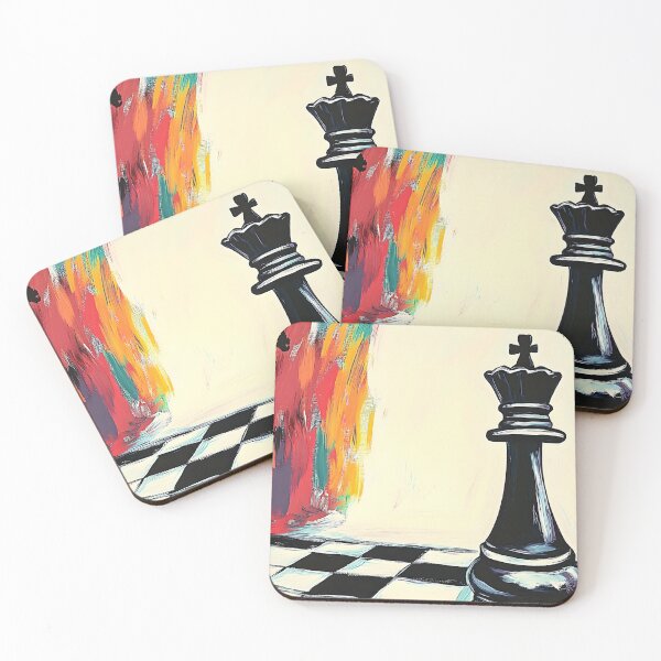 Item preview, AI Art Black Chess King Dominates Bold Brushstrokes and Dramatic Abstract Contrast designed and sold by OlfactoART Studio.