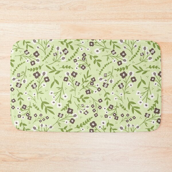 Item preview, Floral Pattern, Forget-Me-Nots in lemongrass, mocha, & matcha designed and sold by HeidiMyersArt.