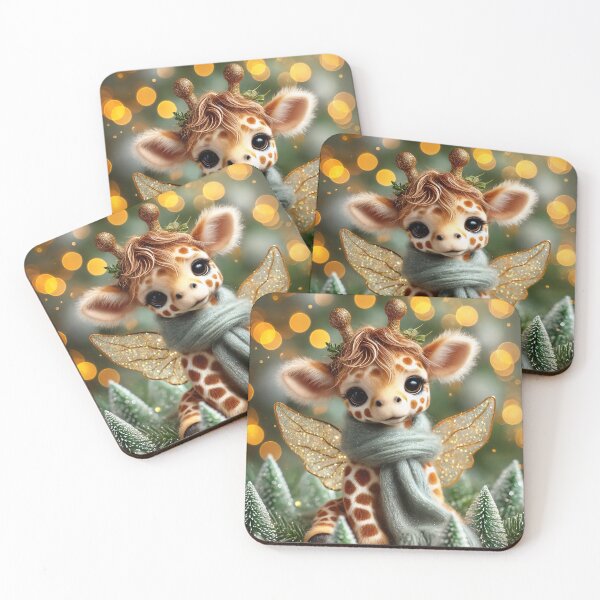 Item preview, Cute giraffe with scarf surrounded by Christmas tree designed and sold by Celedrine-art.