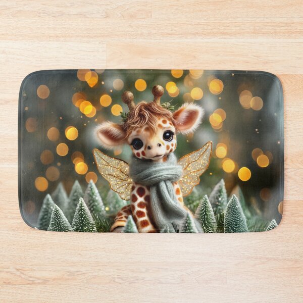 Item preview, Cute giraffe with scarf surrounded by Christmas tree designed and sold by Celedrine-art.