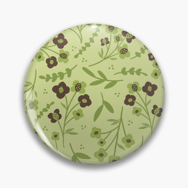 Item preview, Floral Pattern, Forget-Me-Nots in mocha & matcha on lemongrass designed and sold by HeidiMyersArt.