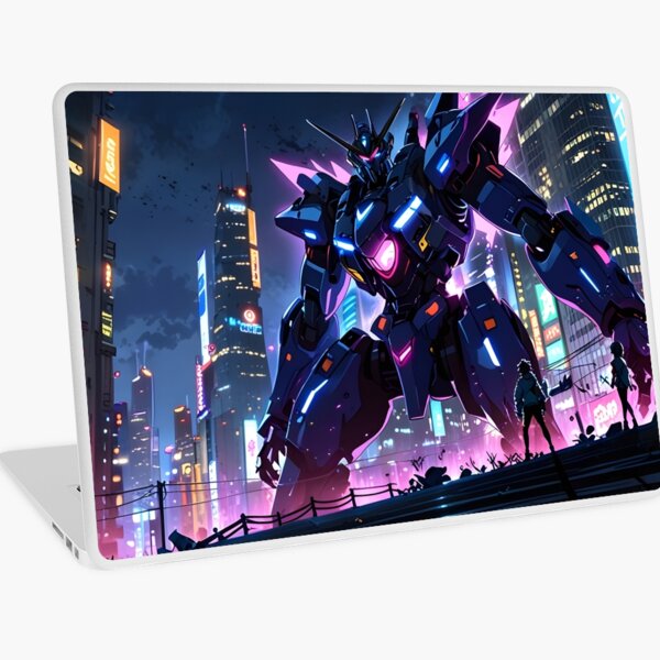 Giant Robot in the city - anime Laptop Skin