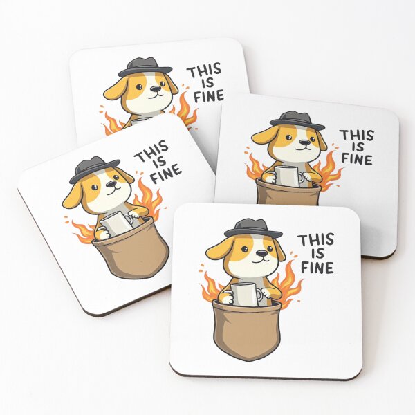 Item preview, This Is Fine Funny Dog Meme Cartoon designed and sold by Adrian Kane.