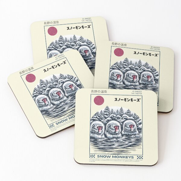 Item preview, Snow Monkeys, Japanese Macaques Bathing in Hot Springs designed and sold by Mariana Piana.
