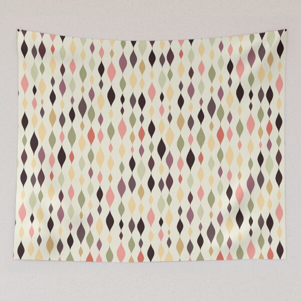 Item preview, Retro 50s Diner-esque Streamers Pattern in shades of sage, melon, d'anjou pear, wine, & licorice designed and sold by HeidiMyersArt.