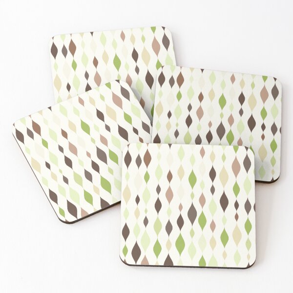 Item preview, Retro 50s Diner-esque Streamers Pattern in shades of matcha, mocha, & lemongrass designed and sold by HeidiMyersArt.