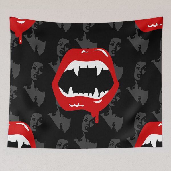 Item preview, black female vampire fangs spooky halloween  designed and sold by Gossip Rag.