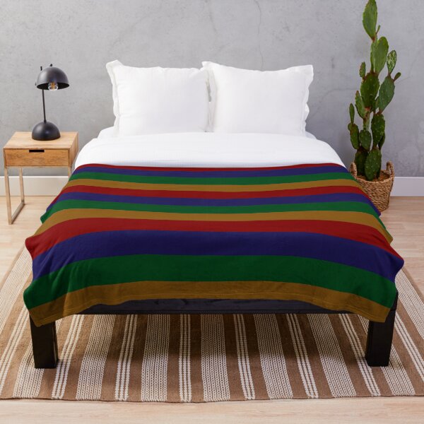 Item preview, Dark Red Blue Green Yellow Stripes designed and sold by BubbleGalaxy.