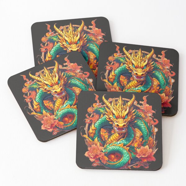 Item preview, Majestic Dragon Amidst Fiery Blossoms designed and sold by Thaivi Design.