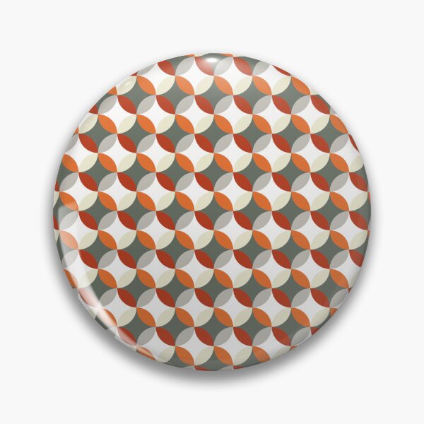 Item preview, Mesmerizing Interlocking Circles Pattern in red, orange, grey, & buff designed and sold by HeidiMyersArt.