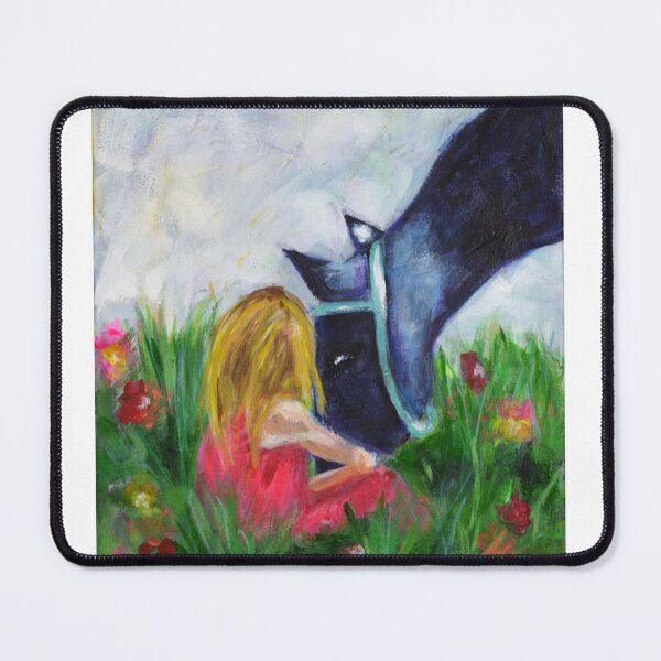 Item preview, A girl and her horse acrylic painting designed and sold by AnissaF.
