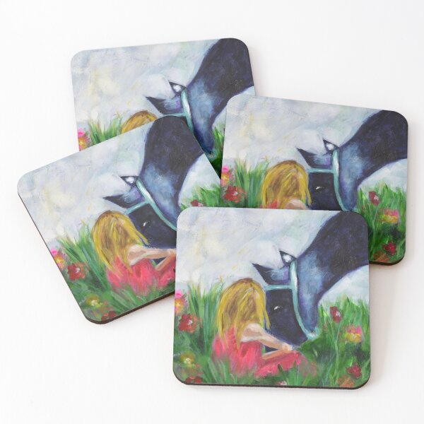 Item preview, A girl and her horse acrylic painting designed and sold by AnissaF.