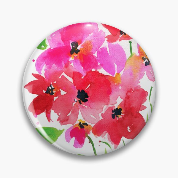 Item preview, Pintura de acuarela de amapolas de color rosa intenso y vibrante designed and sold by AnissaF.