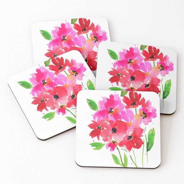 Item preview, Crazy vibrant hot pink poppies watercolor painting designed and sold by AnissaF.