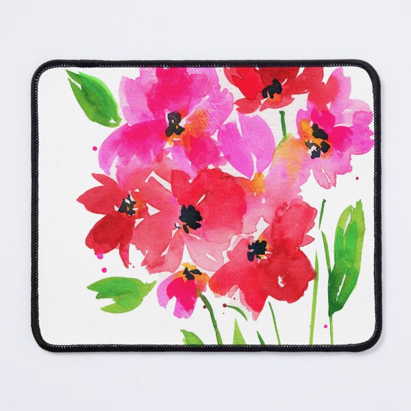 Item preview, Crazy vibrant hot pink poppies watercolor painting designed and sold by AnissaF.