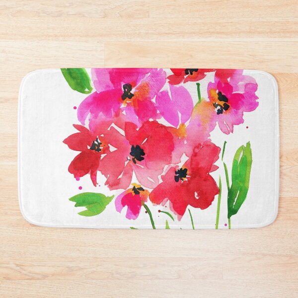 Item preview, Crazy vibrant hot pink poppies watercolor painting designed and sold by AnissaF.