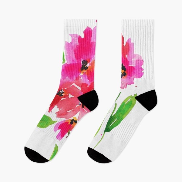 Item preview, Crazy vibrant hot pink poppies watercolor painting designed and sold by AnissaF.