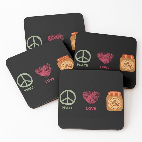 Item preview, PEACE, LOVE, PEANUT BUTTER, funny gift for anyone who loves to enjoy their beloved peanut butter in peace designed and sold by FelkMariShop.