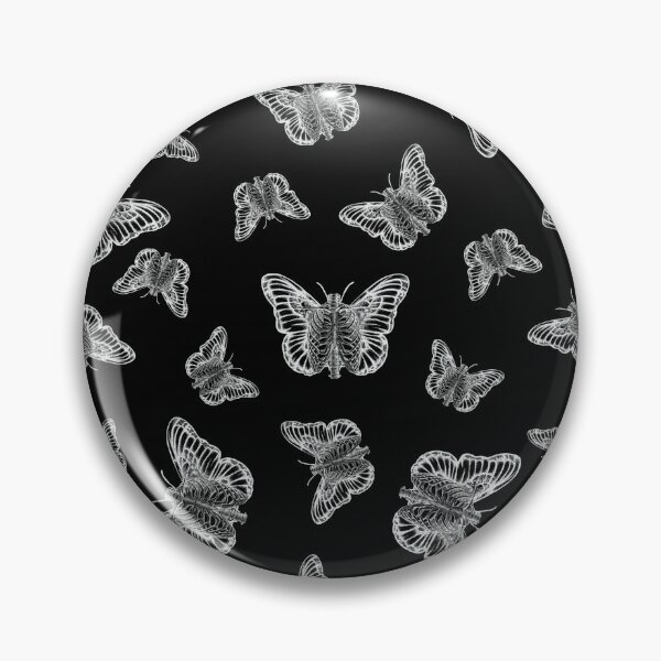Item preview, Gothic Butterfly, White on Black, Unholy Union of Butterfly & Anatomical Spine Illustration designed and sold by HeidiMyersArt.