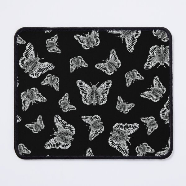 Item preview, Gothic Butterfly, White on Black, Unholy Union of Butterfly & Anatomical Spine Illustration designed and sold by HeidiMyersArt.