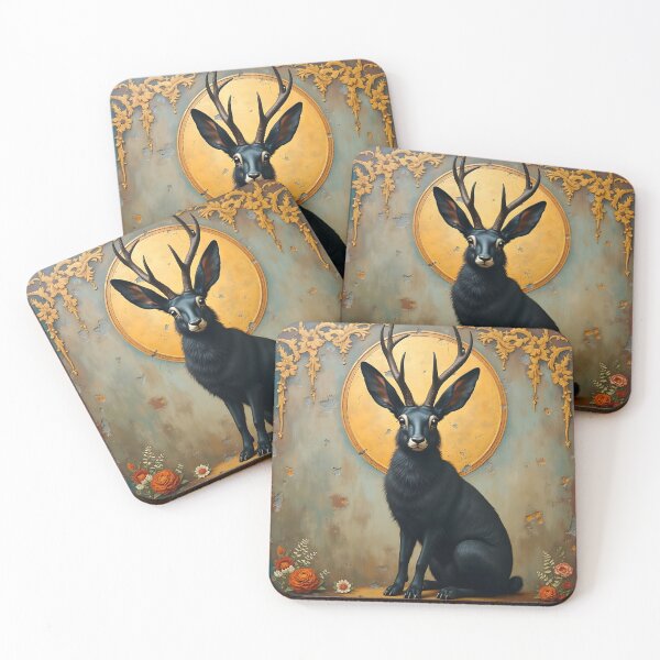 Item preview, Black Jackalope Fresco designed and sold by HabitableMoons.