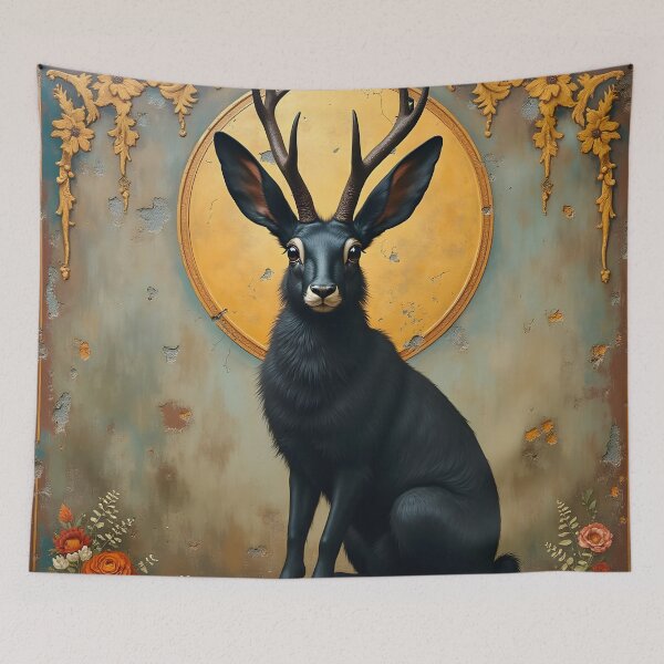 Item preview, Black Jackalope Fresco designed and sold by HabitableMoons.
