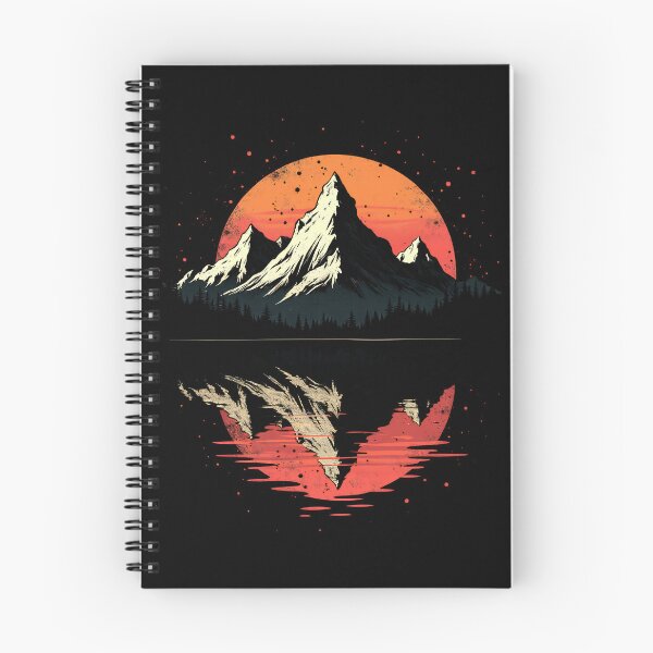 Item preview, Mirrored Mountain Landscape with Red Sun Reflection designed and sold by gfxpartner.