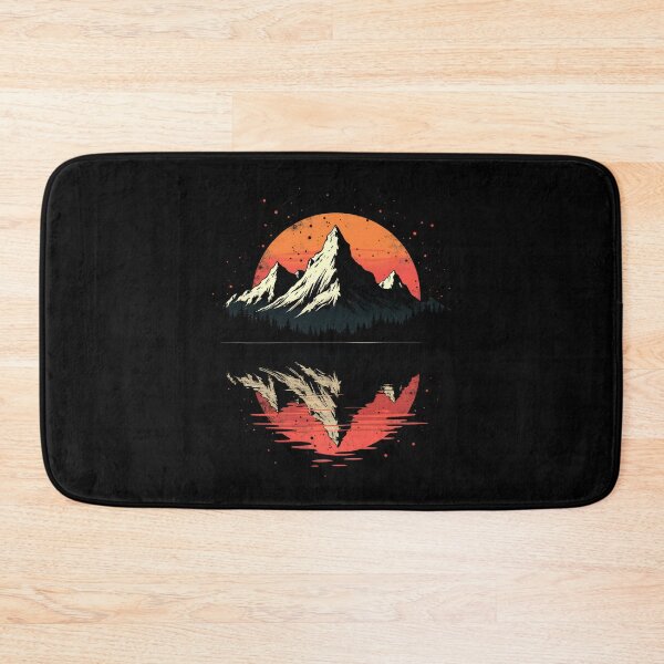 Item preview, Mirrored Mountain Landscape with Red Sun Reflection designed and sold by gfxpartner.