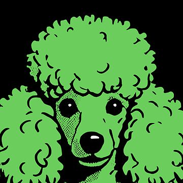 Artwork thumbnail, Lime Pop Art Poodle On Black Background by K9ish