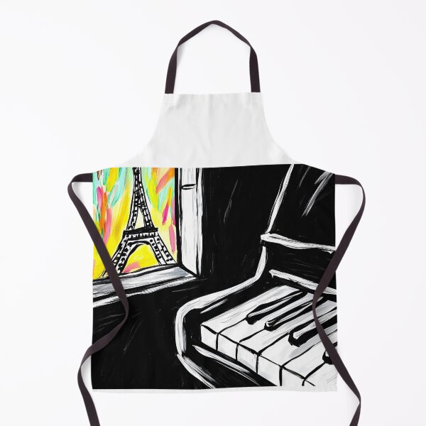 Item preview, Digital Art Monochrome Piano Meets Vibrant Eiffel Tower View Bold Contrasts and Dynamic Lines designed and sold by OlfactoART Studio.