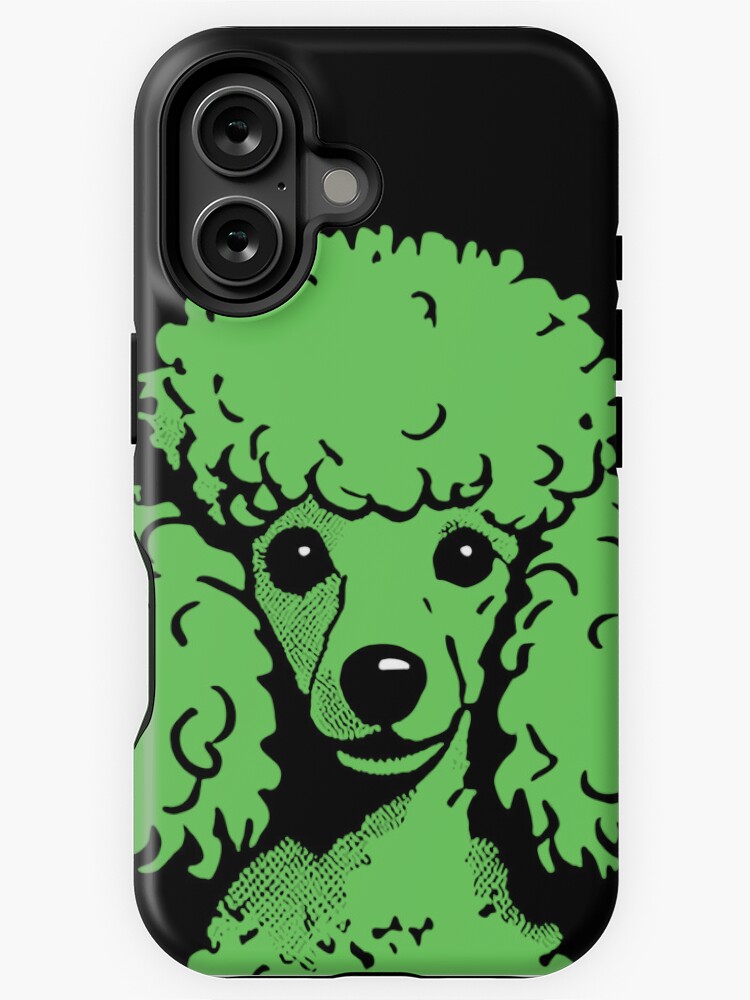 Thumbnail 1 of 4, iPhone Case, Lime Pop Art Poodle On Black Background designed and sold by K9ish.