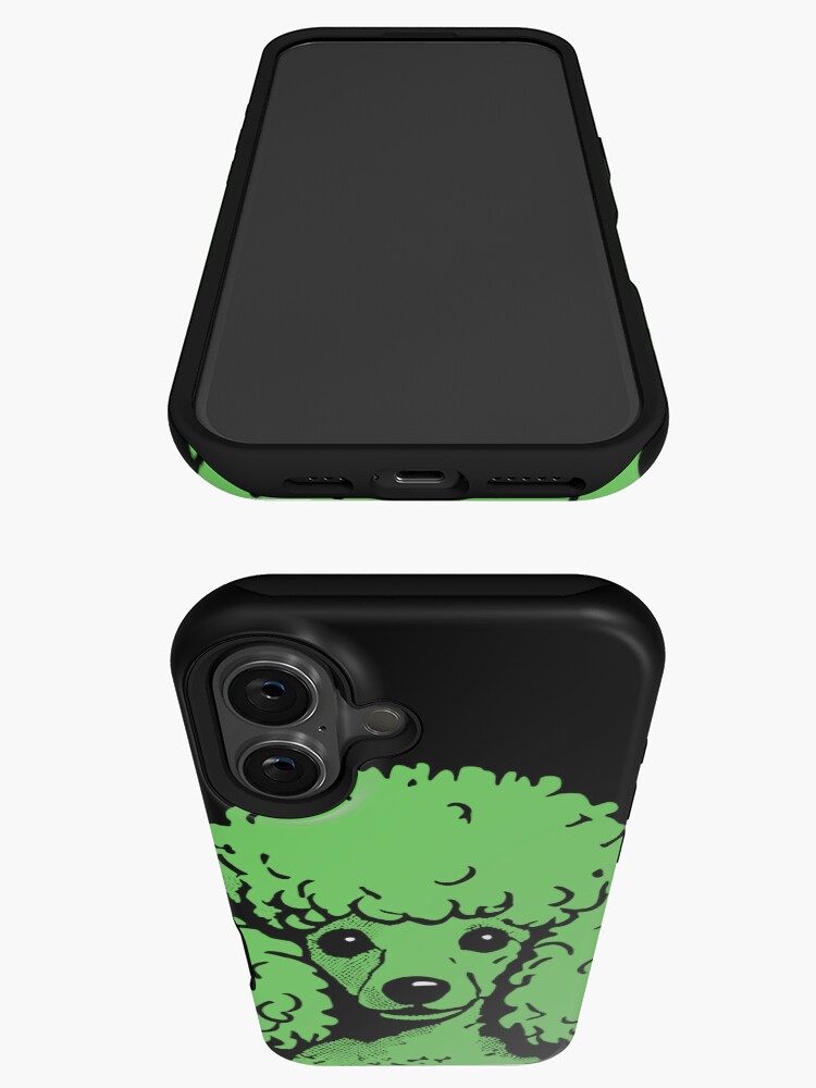 Thumbnail 3 of 4, iPhone Case, Lime Pop Art Poodle On Black Background designed and sold by K9ish.