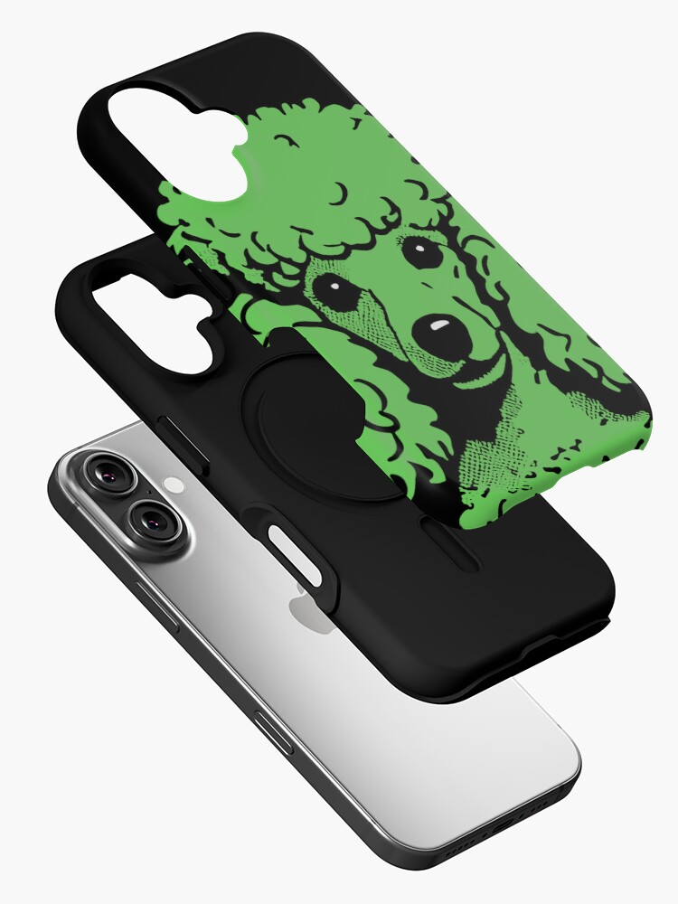 Thumbnail 2 of 4, iPhone Case, Lime Pop Art Poodle On Black Background designed and sold by K9ish.